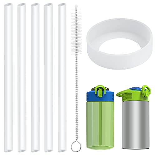 Replacement Straws Compatible with Zak Kids Water Bottle-15.5oz and 16 oz Zak Kids Cup Include 5 BPA-FREE Straws and 1 Straw Cleaning Brush and 1 Silicone Boot(15.5/16OZ)