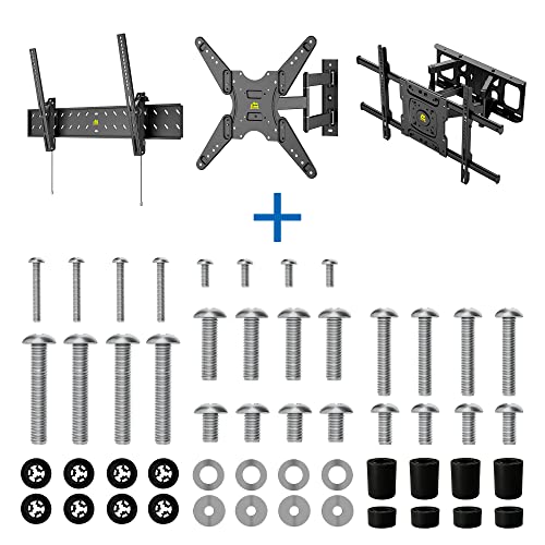 FORGING MOUNT Universal TV Mounting Hardware Pack 52pcs Fits All TVs up to 82 inches with M4, M5, M6, M8 TV Screws, Spacers and Washers