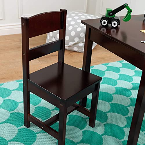 KiddKraft 897828 Wooden Rectangular Table 2 Chair Set for Kids Espresso, Gift for Kids