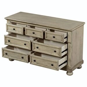 FRITHJILL 7 - Drawer Dresser, Traditional Solid Wood Chest of Drawers for Bedroom, Nursery, Stone Gray