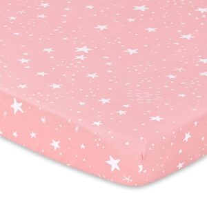 The Peanutshell Mini Crib Sheet Set for Girls, 3 Pack, Multiuse for Pack & Play, Playard, Playpen, Mini Crib, Pink Woodland Floral