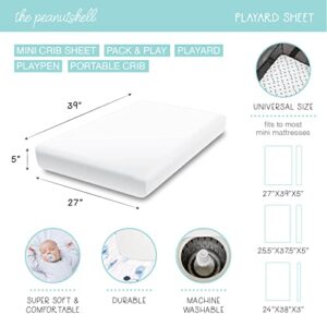 The Peanutshell Mini Crib Sheet Set for Girls, 3 Pack, Multiuse for Pack & Play, Playard, Playpen, Mini Crib, Pink Woodland Floral