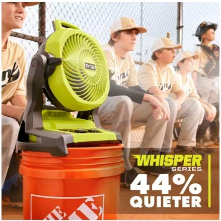 Ryobi ONE+ 18V Cordless 7-1/2 in. Bucket Top Misting Fan Kit with 1.5 Ah Battery and Charger