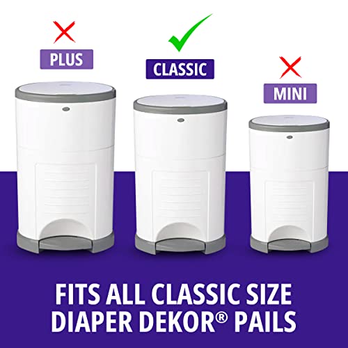 COMFICOVE Classic Diaper Pail Refills Compatible with DEKOR Classic Diaper Pails | 4 Pack | Extra Thick Diaper Pail Refill Liners | Fresh Powder Scent | Easy to Replace and Dispose of Diaper Bag | Odorless Baby Diapers Disposal