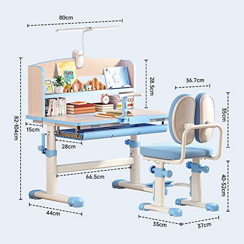 Kids Desk and Chair Set 3-18 Year Old, Toddler Chair and Table Set, with 0-60° Table Angle Adjustment and Easy to scrub graffiti painting desktop, Height Adjustable Ergonomic Children Study Desk ( Col