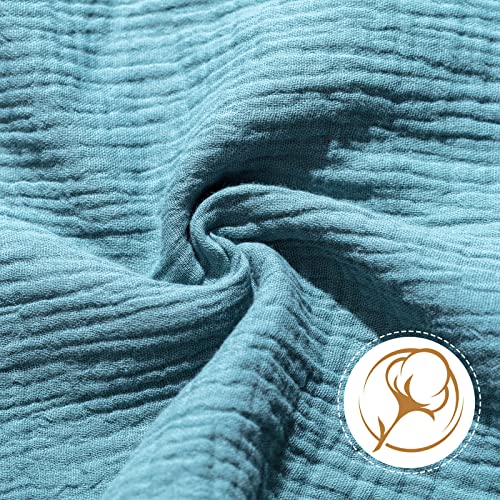 Tudomro 4 Pcs Organic Cotton Muslin Lovey Blanket Muslin Loveys for Babies, Bunny Lion Soft Breathable Security Blanket Lovies for Babies, Baby Gifts for Boys Girls (Gray, Khaki, Dark Green, Teal)