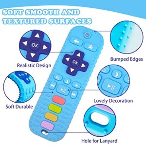 3 Pack Silicone Baby Teething Toys,Remote Control Teether for Baby,Teething Toys for Babies 0-24 Months,Baby Chew Teether Toys for Toddlers,Roku Remote Teether for Baby,BPA Free Refrigerator Safe.