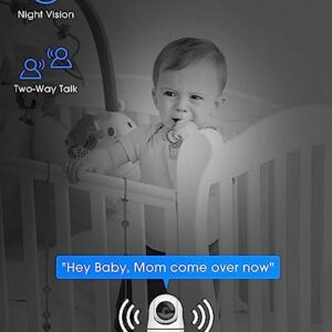 Baby Monitor with Camera and Audio - 5” Display Video Baby Monitor with 29 Hour Battery Life, Remote Pan & Tilt, 2X Zoom,Auto Night Vision, 2 Way Talk, Temperature Sensor,Lullabies,960 Feet Range