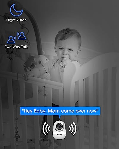 Baby Monitor with Camera and Audio - 5” Display Video Baby Monitor with 29 Hour Battery Life, Remote Pan & Tilt, 2X Zoom,Auto Night Vision, 2 Way Talk, Temperature Sensor,Lullabies,960 Feet Range