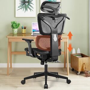 razzor ergonomic mesh office chair high back desk chair with adjustable lumbar support and headrest, 3d flip-up arm computer gaming chair, executive swivel task chair