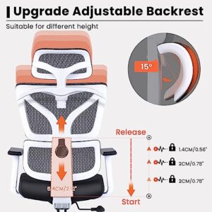 Razzor Office Chair Ergonomic Computer Desk Chair Upgrade Adjustable Lumbar Support, Breathable Mesh Gaming Chair with 3D Arms and Headrest Swivel High Back Executive Chairs