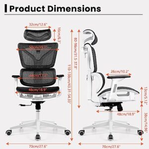 Razzor Ergonomic Mesh Office Chair High Back Desk Chair with Adjustable Lumbar Support and Headrest, 3D Flip-up Arm Computer Gaming Chair, Executive Swivel Task Chair
