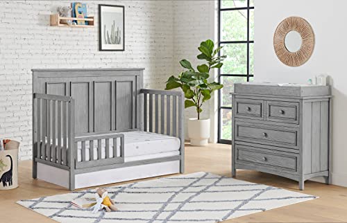 Oxford Baby Bennett 4-in-1 Convertible Crib, Rustic Gray, GreenGuard Gold Certified