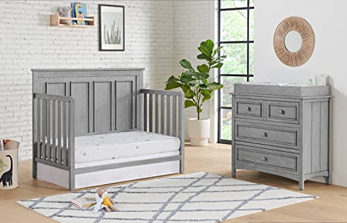 Oxford Baby Bennett 4-in-1 Convertible Crib, Rustic Gray, GreenGuard Gold Certified