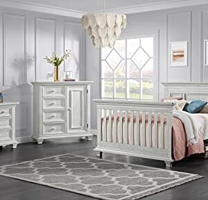 Oxford Baby Weston 4-in-1 Convertible Crib, Vintage White, GreenGuard Gold Certified