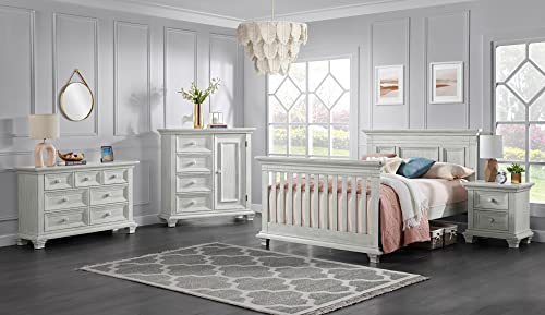 Oxford Baby Weston 4-in-1 Convertible Crib, Vintage White, GreenGuard Gold Certified