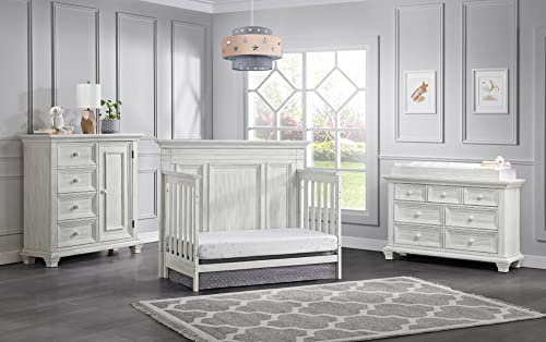 Oxford Baby Weston 4-in-1 Convertible Crib, Vintage White, GreenGuard Gold Certified