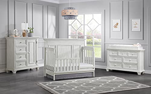 Oxford Baby Weston 4-in-1 Convertible Crib, Vintage White, GreenGuard Gold Certified