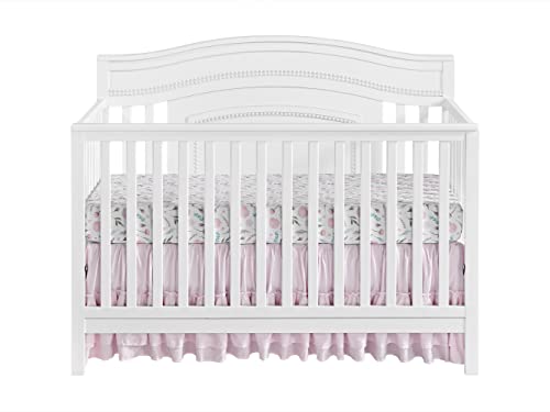 Oxford Baby Briella 4-in-1 Convertible Crib, White, GreenGuard Gold Certified