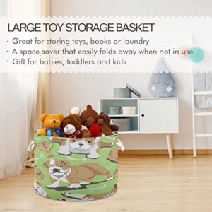 Kigai Cotton Rope Basket Cute Dogs Large Storage Basket for Toys Blanket Baby Laundry Basket for Nursery, Closet, Bedroom, Home Organization