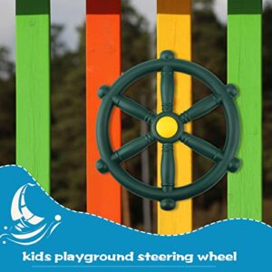 Rcanedny 3 Pack Playground Steering Wheel Swingset Steering Wheel Pirate Ship Steering Wheel Toys for Kids Outdoor Playground Ship Playhouse Treehouse Decor (Blue,Green,Yellow)