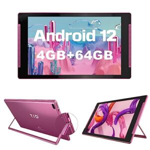 android 12 tablet 10 inch tablets, 64gb rom 512gb expand tablet pc, quad core processor, hd ips screen, 8mp dual camera, wi-fi 6, g+g, bluetooth5.0,6000mah battery google gms stand tablet (winered)