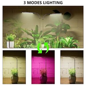 Juhefa LED Grow Light, 6000K Full Spectrum Gooseneck Plant Growing Lamp for Indoor Small Mini Plants, Auto On/Off Timer 4/8/12/18Hrs & 3 Colors Spectrum