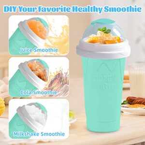 Slushy Maker Cup, Frozen Magic Slushie Maker Cup, Quick Cooling Maker Cups with Lids and Straws, Double Layer Silicone Smoothie Cup, Cool Fun Stuff Things Gadgets for Everyone (New Blue)