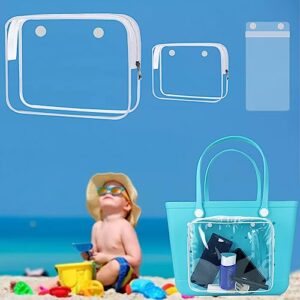 Juyeesm 3 Packs Bogg Bag Insert, Clear Inner Pouch Bags Compatible With Bogg Bag, Bogg Bag Accessories Charms for Organized Storage In Your Rubber Beach Tote Bag