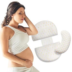 coldew pregnancy pillows for sleeping, maternity pillow for pregnant women, soft pregnancy body pillow with detachable and adjustable pillow cover - support for belly, back, legs, hips (golden, small)