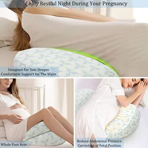 Coldew Pregnancy Pillows for Sleeping, Maternity Pillow for Pregnant Women, Soft Pregnancy Body Pillow with Detachable and Adjustable Pillow Cover - Support for Belly, Back, Legs, Hips (Golden, Small)