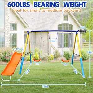 SMkidsport Swing Set 5 in 1 Playground Set for Kids Outdoor Backyard