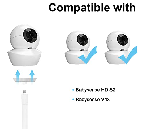 AOZTSUN Baby Monitor Mount Compatible with Babysense HD S2/ V43 Baby Monitor and Other Baby Monitor with 1/4 Threaded Hole 15.7 inches Flexible Clip Clamp Mount Long Gooseneck Arm