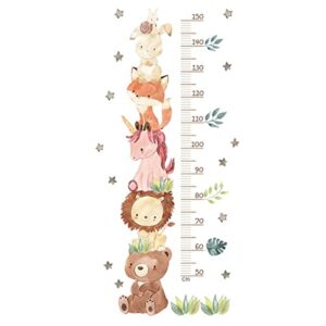 kawaii wall decorations, cute cartoon height chart stickers, growth chart for wall, living room, bedroom wall decoration stickers (bear stacked)