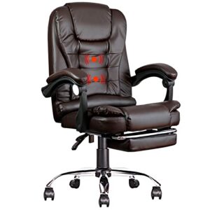 ergonomic office chair with footrest massage executive office chair high back office chair with lumbar support leather recliner chair for home computer desk