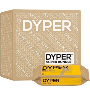 dyper viscose from bamboo baby diapers size 4 + wipes | honest ingredients | cloth alternative | day & overnight | made with plant-based* materials | hypoallergenic for sensitive skin unscented