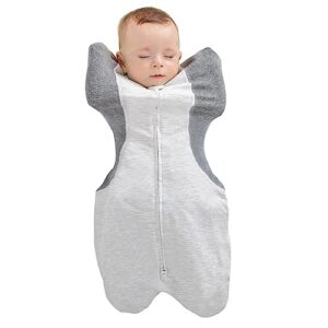 grownsy baby swaddle for newborns, moisture-wicking fabric for better sleep, infant swaddles blanket, sleep sack 0-3 month, cotton, newborn essentials, promotes healthy hip development, gray, 1.0 tog