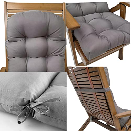 AYGJKIE Outdoor Bench Cushion with Ties,Rocker Chair Cushions Set Patio Chair Cushion, Water Resistant Seat Pads with High Back (Color : Beige, Size : 110x50cm)