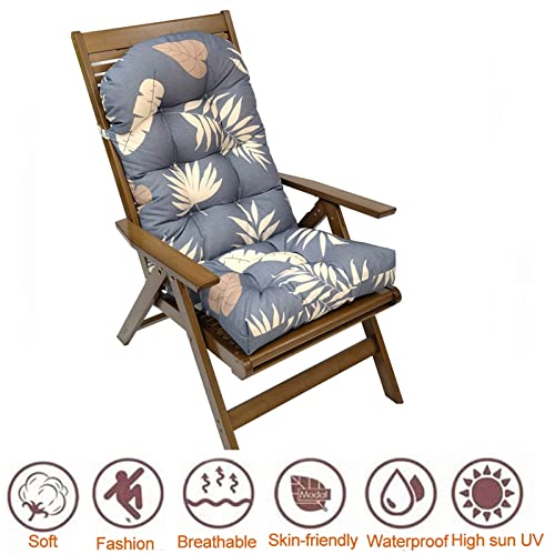 AYGJKIE Outdoor Bench Cushion with Ties,Rocker Chair Cushions Set Patio Chair Cushion, Water Resistant Seat Pads with High Back (Color : Beige, Size : 110x50cm)