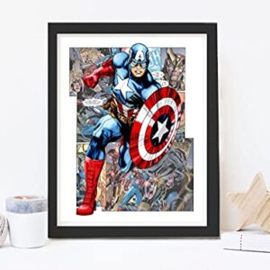 Superhero Posters for Boys Room - 8x10 Inches Set of 9 UNFRAMED - Superhero Wall Art - Superhero Wall Decor - Superhero Comics Characters for Boys Room Nursery Kids Rooms Bedrooms Toddlers Teens Bathrooms Girls Rooms by EOM Art & Design