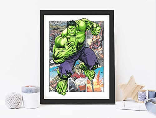 Superhero Posters for Boys Room - 8x10 Inches Set of 9 UNFRAMED - Superhero Wall Art - Superhero Wall Decor - Superhero Comics Characters for Boys Room Nursery Kids Rooms Bedrooms Toddlers Teens Bathrooms Girls Rooms by EOM Art & Design