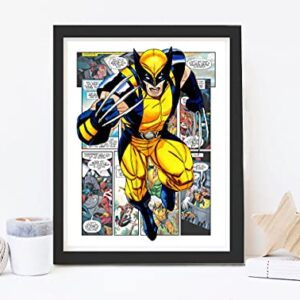 Superhero Posters for Boys Room - 8x10 Inches Set of 9 UNFRAMED - Superhero Wall Art - Superhero Wall Decor - Superhero Comics Characters for Boys Room Nursery Kids Rooms Bedrooms Toddlers Teens Bathrooms Girls Rooms by EOM Art & Design