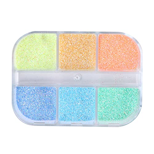 Dip Nail Remover 6 Grid/Set Nail Glitter Powder Glitter Nail Glitter Sugar Powder Irregular Particle Nail Styling Powder Set Nail Decoration Nail Glitter（B-A)