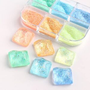 Dip Nail Remover 6 Grid/Set Nail Glitter Powder Glitter Nail Glitter Sugar Powder Irregular Particle Nail Styling Powder Set Nail Decoration Nail Glitter（B-A)