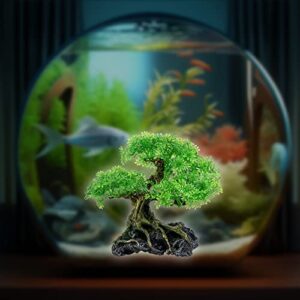 UNEAK - Aquarium Bonsai Tree Plant Fish Tank Decorations Medium/Large Resin Plastic Artificial Plants Flower Ornament Beta Goldfish Decoration Ornaments Freshwater & Saltwater Décor