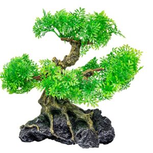 UNEAK - Aquarium Bonsai Tree Plant Fish Tank Decorations Medium/Large Resin Plastic Artificial Plants Flower Ornament Beta Goldfish Decoration Ornaments Freshwater & Saltwater Décor