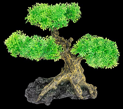 UNEAK - Aquarium Bonsai Tree Plant Fish Tank Decorations Medium/Large Resin Plastic Artificial Plants Flower Ornament Beta Goldfish Decoration Ornaments Freshwater & Saltwater Décor