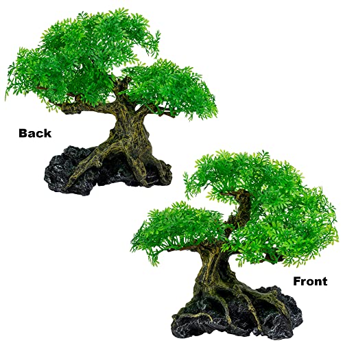 UNEAK - Aquarium Bonsai Tree Plant Fish Tank Decorations Medium/Large Resin Plastic Artificial Plants Flower Ornament Beta Goldfish Decoration Ornaments Freshwater & Saltwater Décor