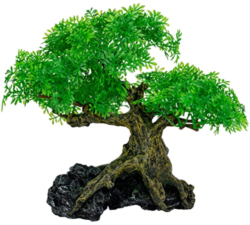 UNEAK - Aquarium Bonsai Tree Plant Fish Tank Decorations Medium/Large Resin Plastic Artificial Plants Flower Ornament Beta Goldfish Decoration Ornaments Freshwater & Saltwater Décor