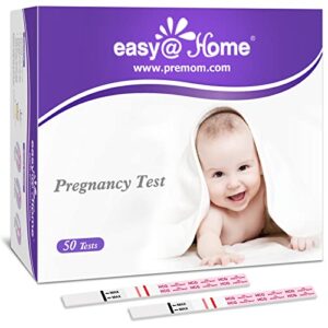 easy@home pregnancy test strips kit: 50-pack hcg test strips, early detection home pregnancy test ezw1-s:50